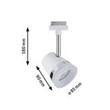 URail Schienenspot Cone Einzelspot GU10 max. 10W dimmbar 230V Weiß/Chrom