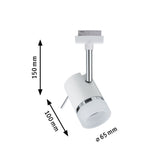 URail Schienenspot Pipe Einzelspot GU10 max. 10W dimmbar 230V Weiß/Chrom