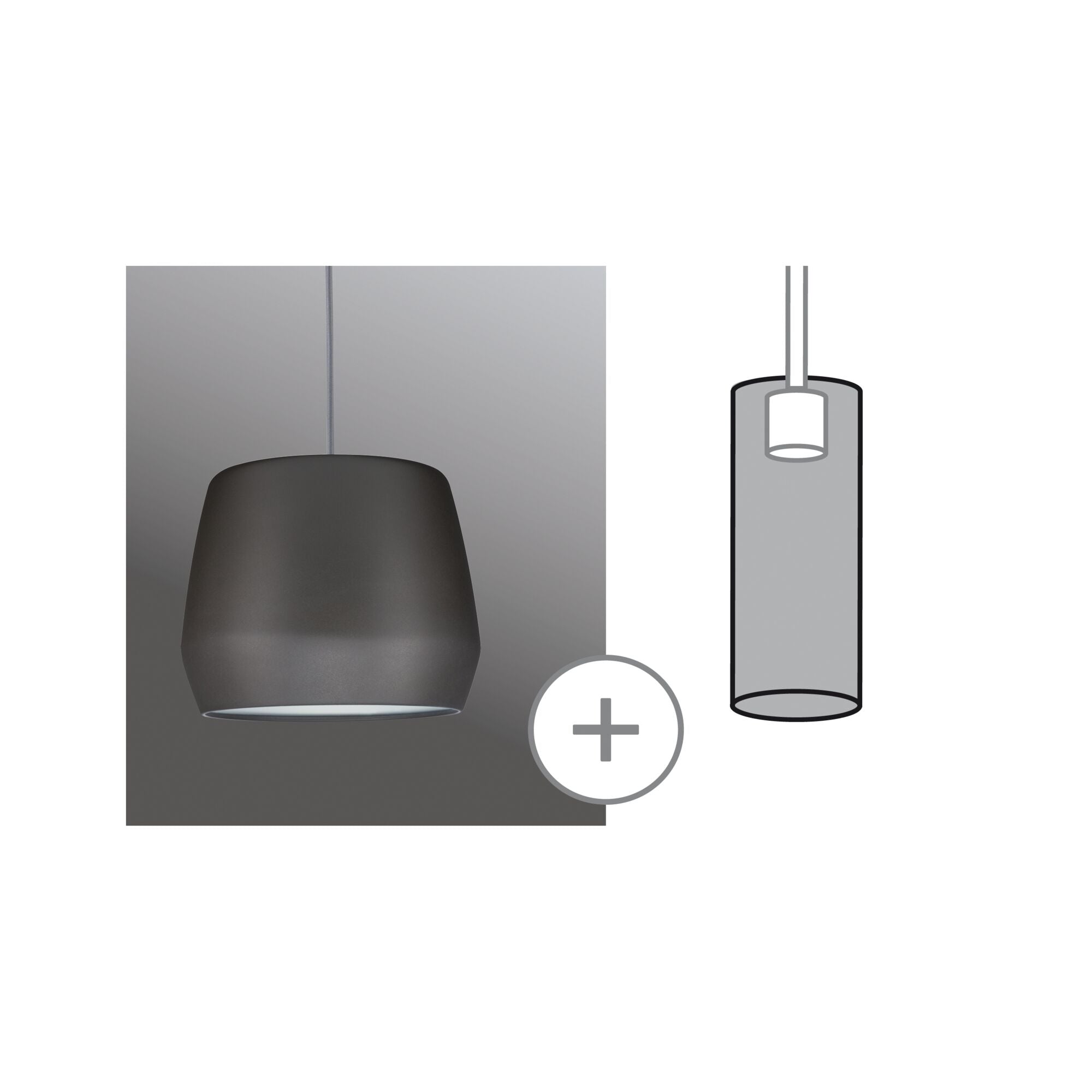 URail Schirm Pirm 2Easy 280mm Grau matt