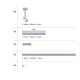URail Schienenspot Barelli Basisset GU10 max. 3x10W dimmbar 230V Chrom matt/Chrom