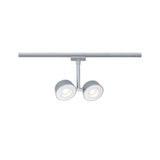 URail LED Schienenspot Pellet Doppelspot 2x350lm 2x6,7W 2700K dimmbar 230V Chrom matt/Weiß