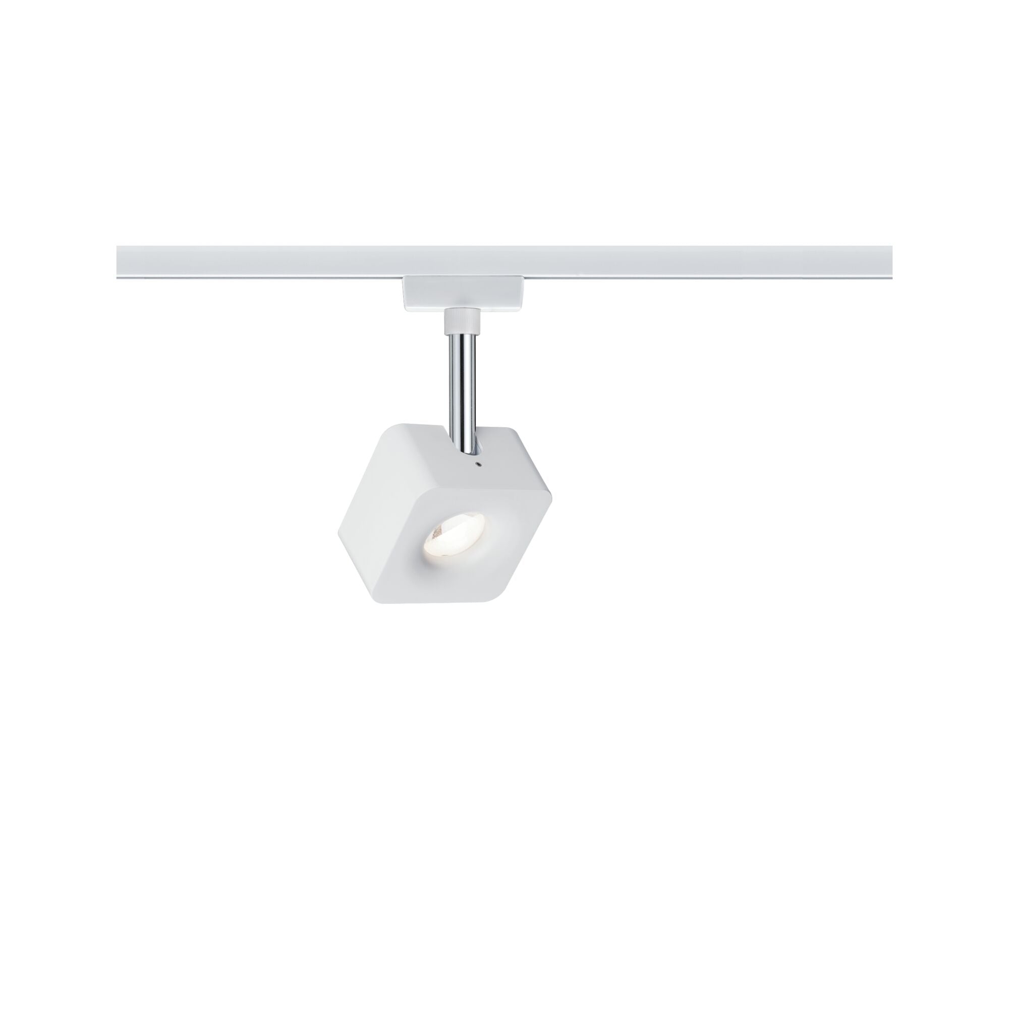 URail LED Schienenspot Cube Einzelspot 540lm 8W 2700K dimmbar 230V Weiß/Chrom