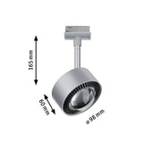 URail LED Schienenspot Aldan Einzelspot 498lm 8W 2700K dimmbar 230V Chrom matt
