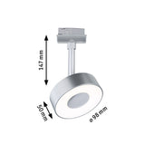 URail LED Schienenspot 3-Step-Dim Circle Einzelspot 180lm 5W 4000K dimmbar 230V Chrom matt