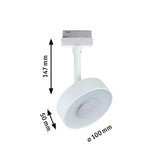 URail LED Schienenspot 3-Step-Dim Circle Einzelspot 180lm 5W 4000K dimmbar 230V Weiß