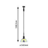 URail Pendel Sarrasani E14 max. 20W dimmbar 230V Schwarz matt/Dichroic