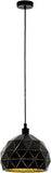 Eglo Roccaforte Pendelleuchte 40cm schwarz/gold
