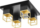 Eglo Montebaldo 4-flammig schwarz/gold