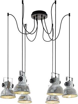 Eglo Barnstaple Hängeleuchte 6-flammig silber/braun