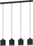 Eglo Esteperra Pendelleuchte 4-flammig schwarz/gold