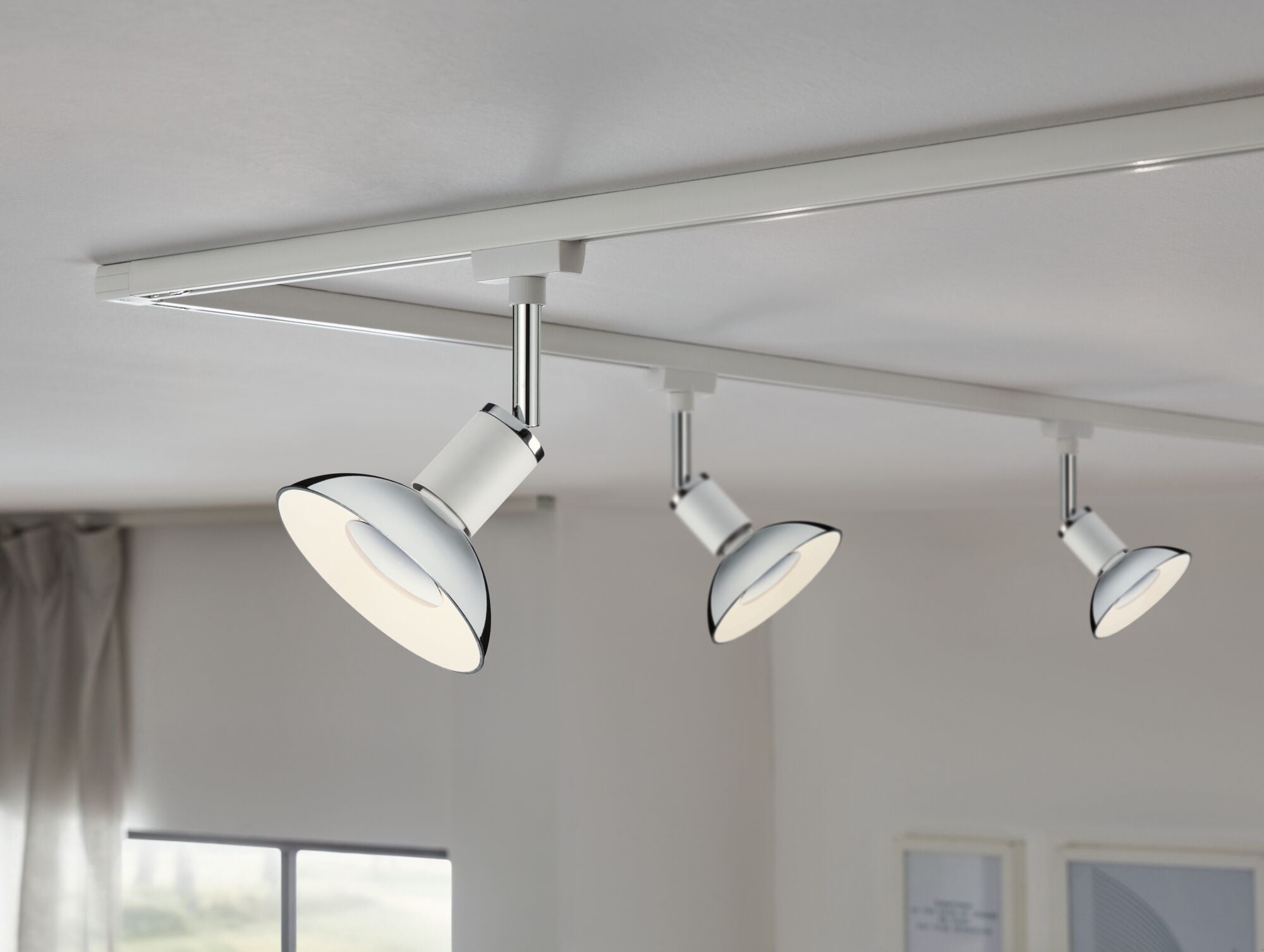 URail Schienenspot Pure II Einzelspot GU10 max. 10W dimmbar 230V Weiß/Chrom