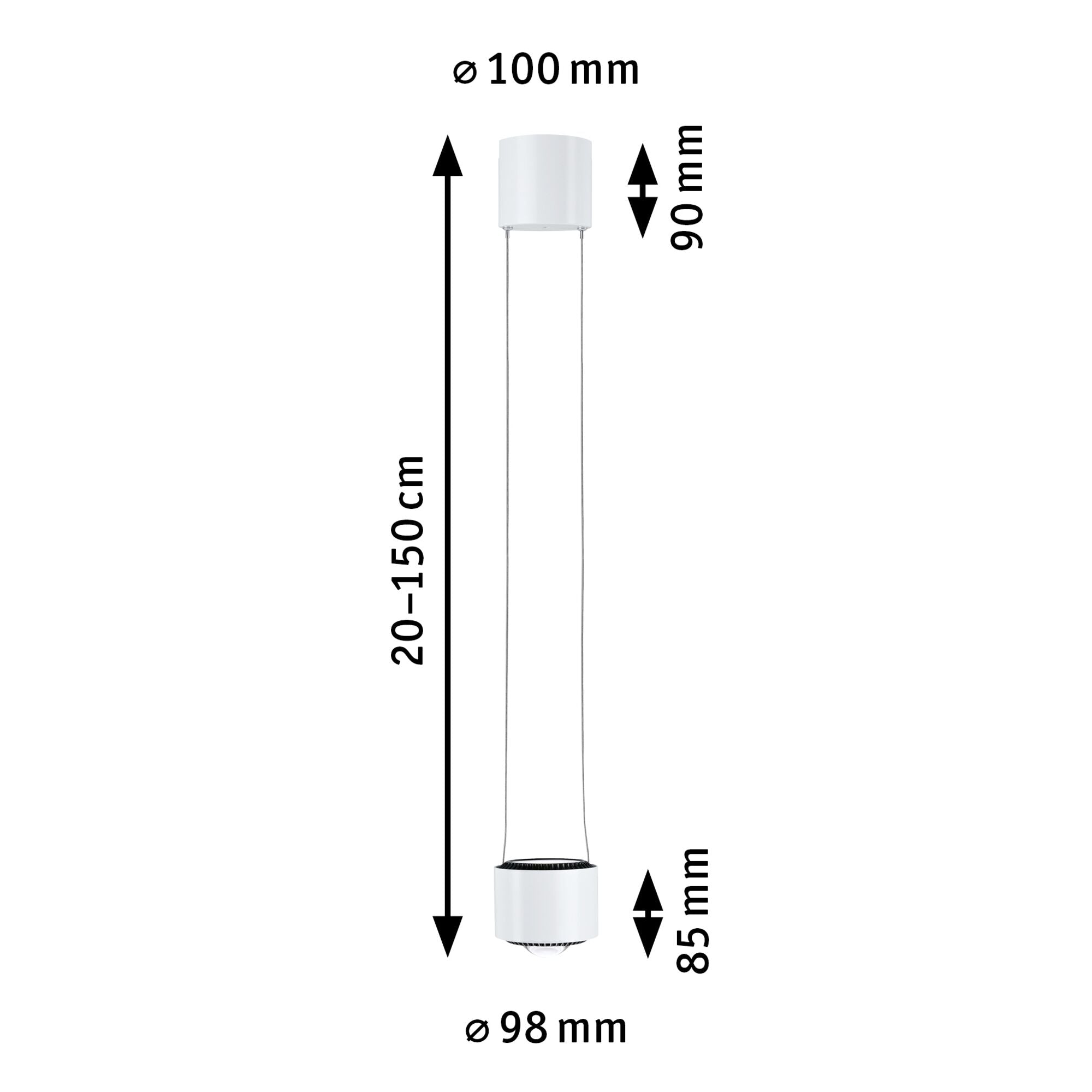 URail LED Pendel Aldan 930lm / 530lm 8,5W 4000K dimmbar 230V Signalweiß