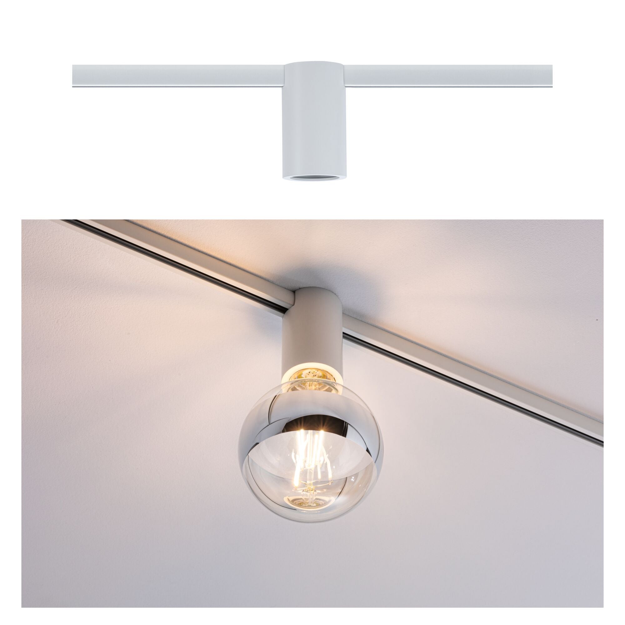 URail Schienenspot Socket Einzelspot E27 max. 20W dimmbar 230V Weiß