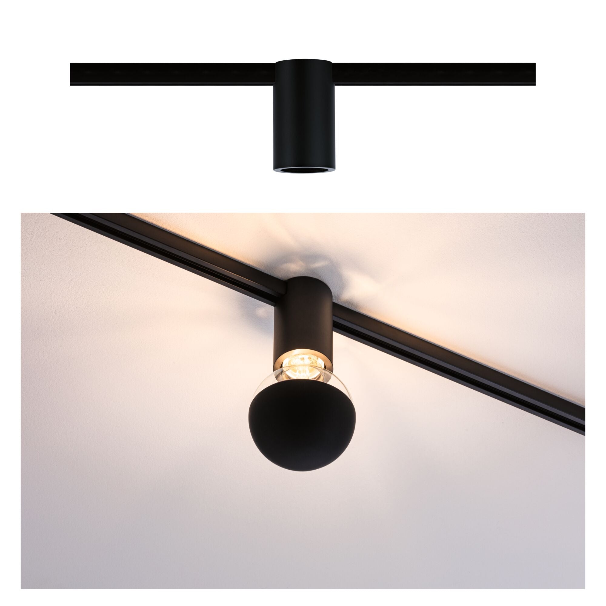 URail Schienenspot Socket Einzelspot E27 max. 20W dimmbar 230V Schwarz