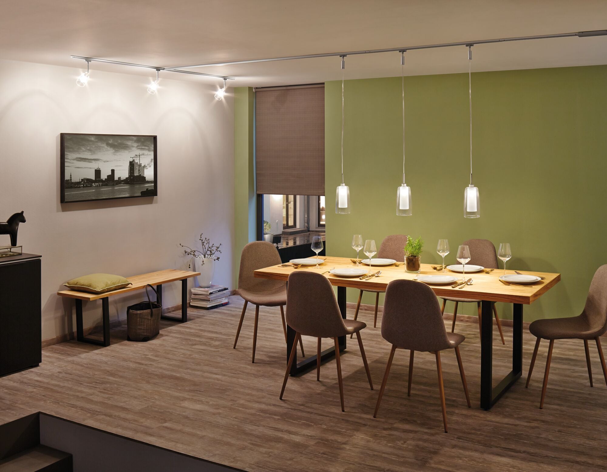 URail LED Pendel Arido II GU10 560lm 5W 2700K 230V Chrom matt/Klar/Satin