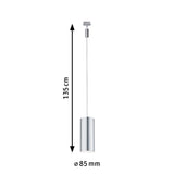 URail LED Pendel Barrel 370lm 6W 2700K 230V Chrom matt/Alu eloxiert