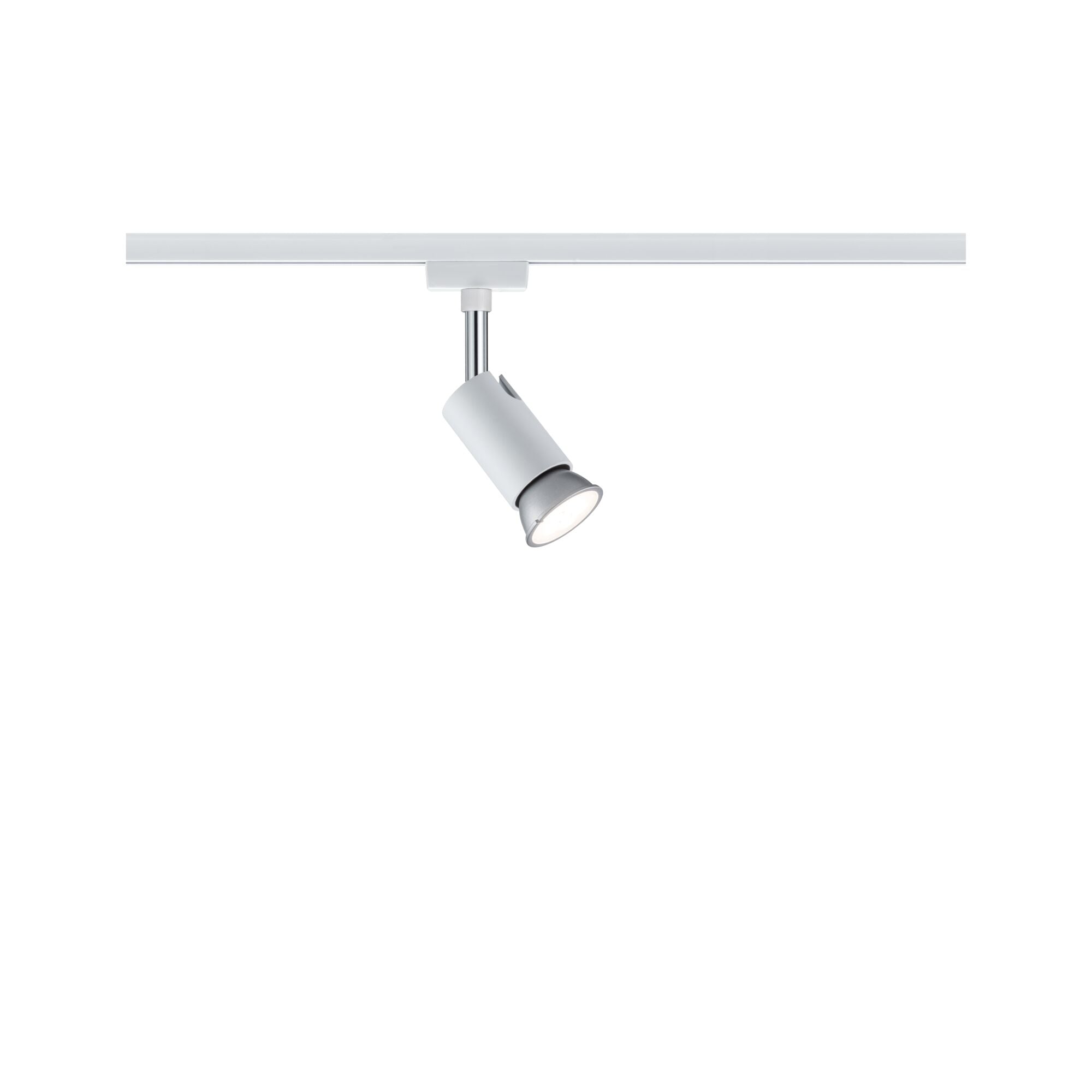 URail Schienenspot Pure I Einzelspot GU10 max. 10W dimmbar 230V Weiß/Chrom