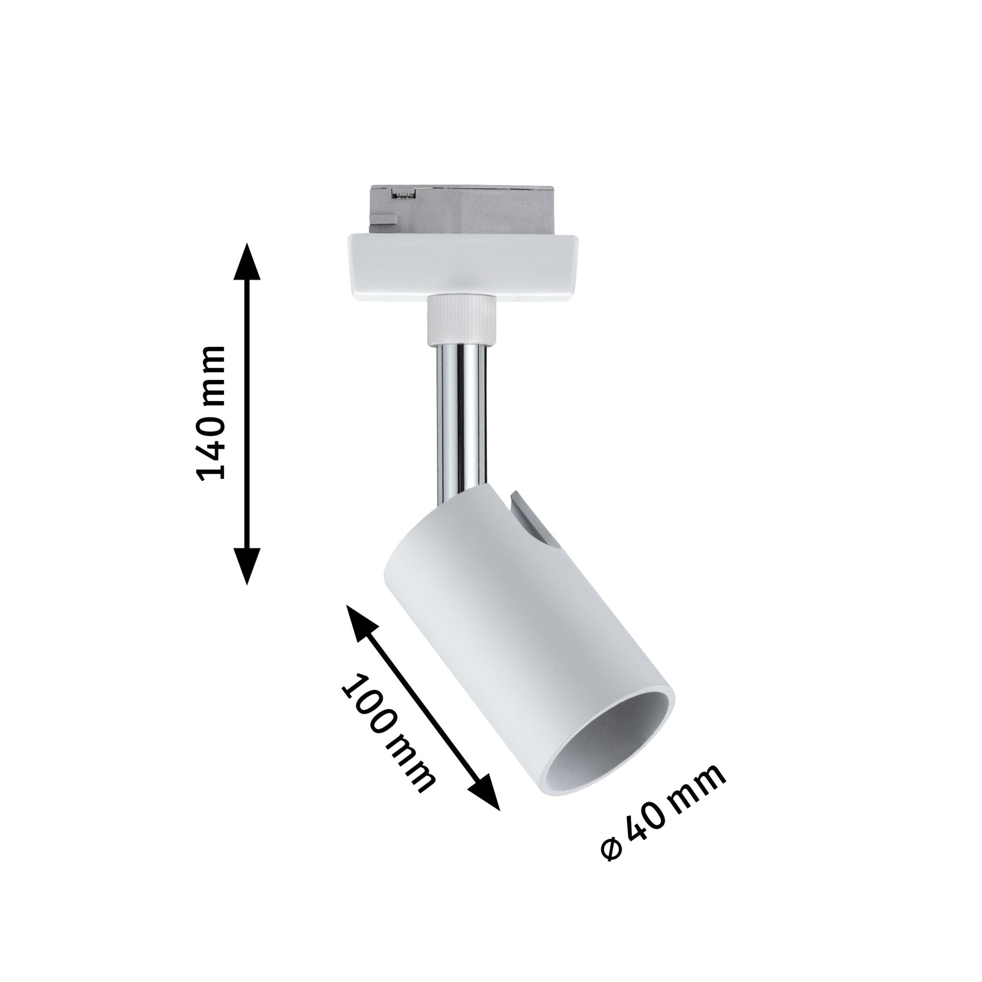 URail Schienenspot Pure I Einzelspot GU10 max. 10W dimmbar 230V Weiß/Chrom