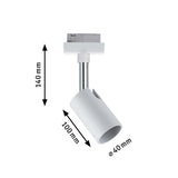 URail Schienenspot Pure I Einzelspot GU10 max. 10W dimmbar 230V Weiß/Chrom