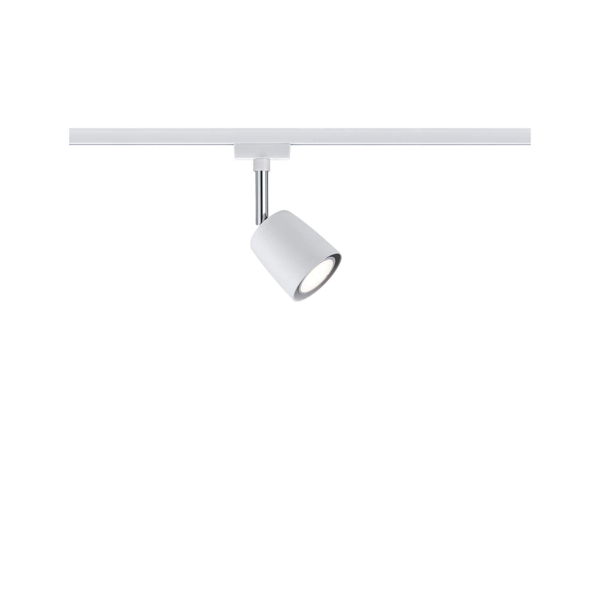 URail Schienenspot Cover Einzelspot GU10 max. 10W dimmbar 230V Weiß/Chrom