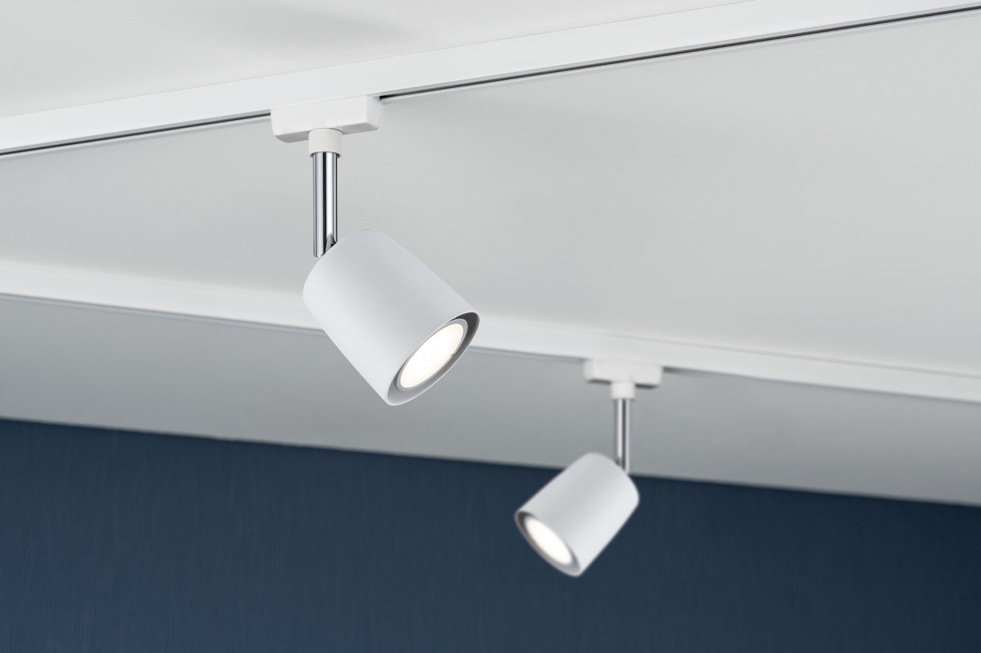 URail Schienenspot Cover Einzelspot GU10 max. 10W dimmbar 230V Weiß/Chrom