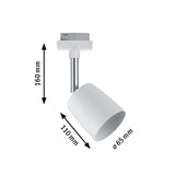 URail Schienenspot Cover Einzelspot GU10 max. 10W dimmbar 230V Weiß/Chrom