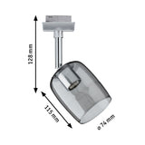 URail Schienenspot Blossom Einzelspot G9 max. 10W dimmbar 230V Chrom matt/Rauchglas