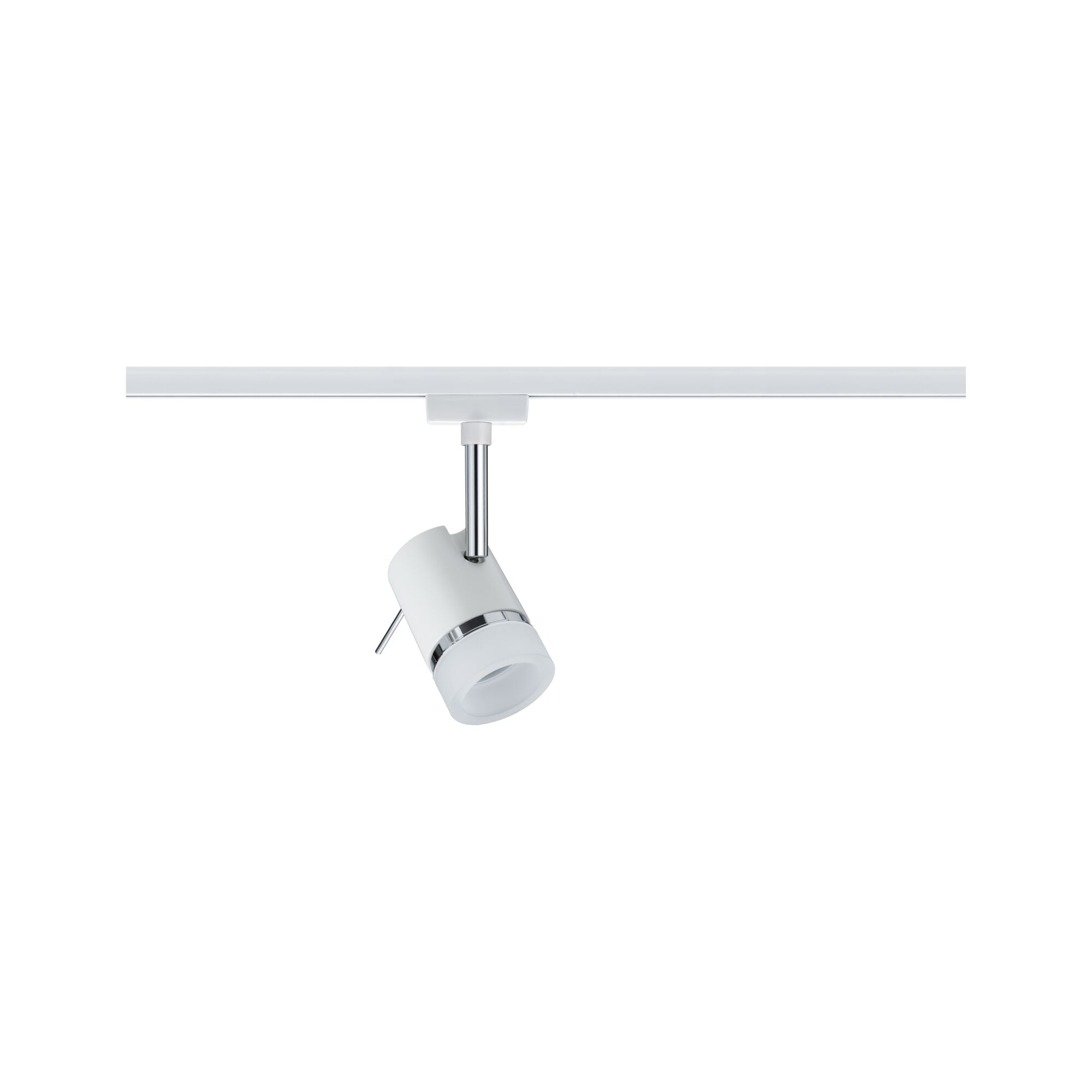 URail Schienenspot Pipe Einzelspot GU10 max. 10W dimmbar 230V Weiß/Chrom