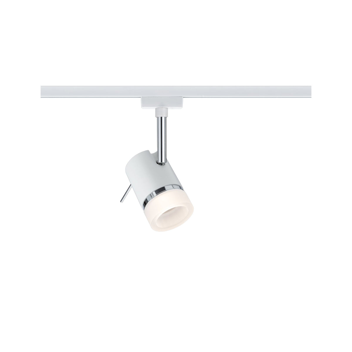 URail Schienenspot Pipe Einzelspot GU10 max. 10W dimmbar 230V Weiß/Chrom