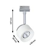 URail LED Schienenspot Pane Einzelspot 400lm 7,4W 2700K dimmbar 230V Weiß/Chrom matt