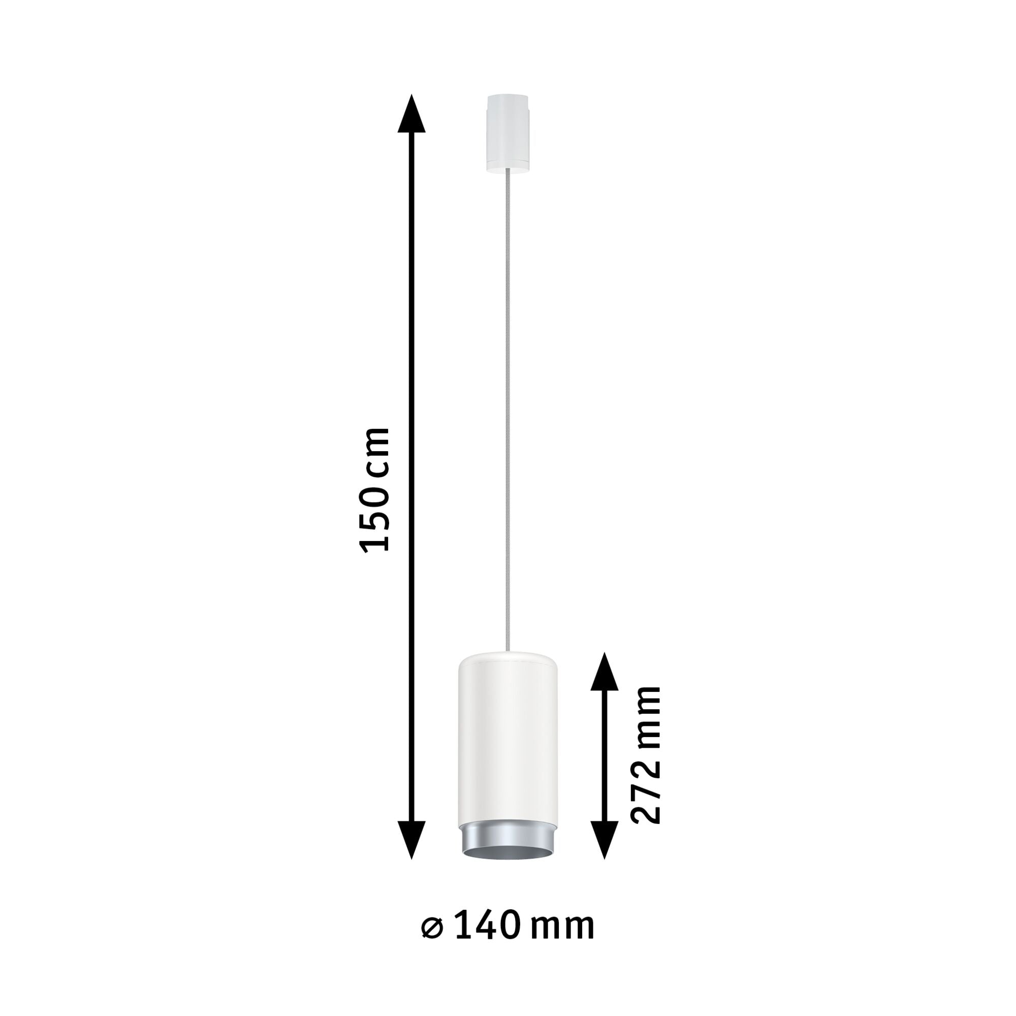 URail Pendel Corus E27 max. 50W dimmbar 230V Weiß