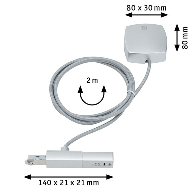 URail Einspeisung Kabel 2m max. 1000W Chrom matt