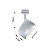 URail LED Schienenspot Arena Einzelspot 800lm 15W 2700K dimmbar 230V Chrom matt/Chrom