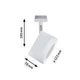 URail LED Schienenspot Arena Einzelspot 800lm 15W 2700K dimmbar 230V Weiß/Chrom