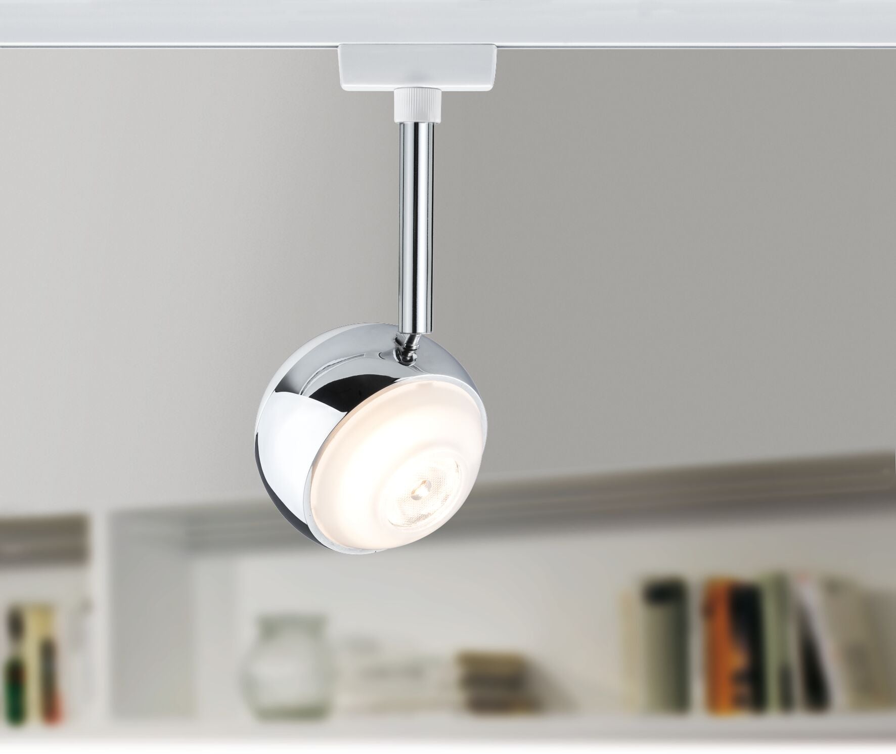 URail LED Schienenspot Capsule II Einzelspot 439lm 6,3W 2700K dimmbar 230V Weiß/Chrom