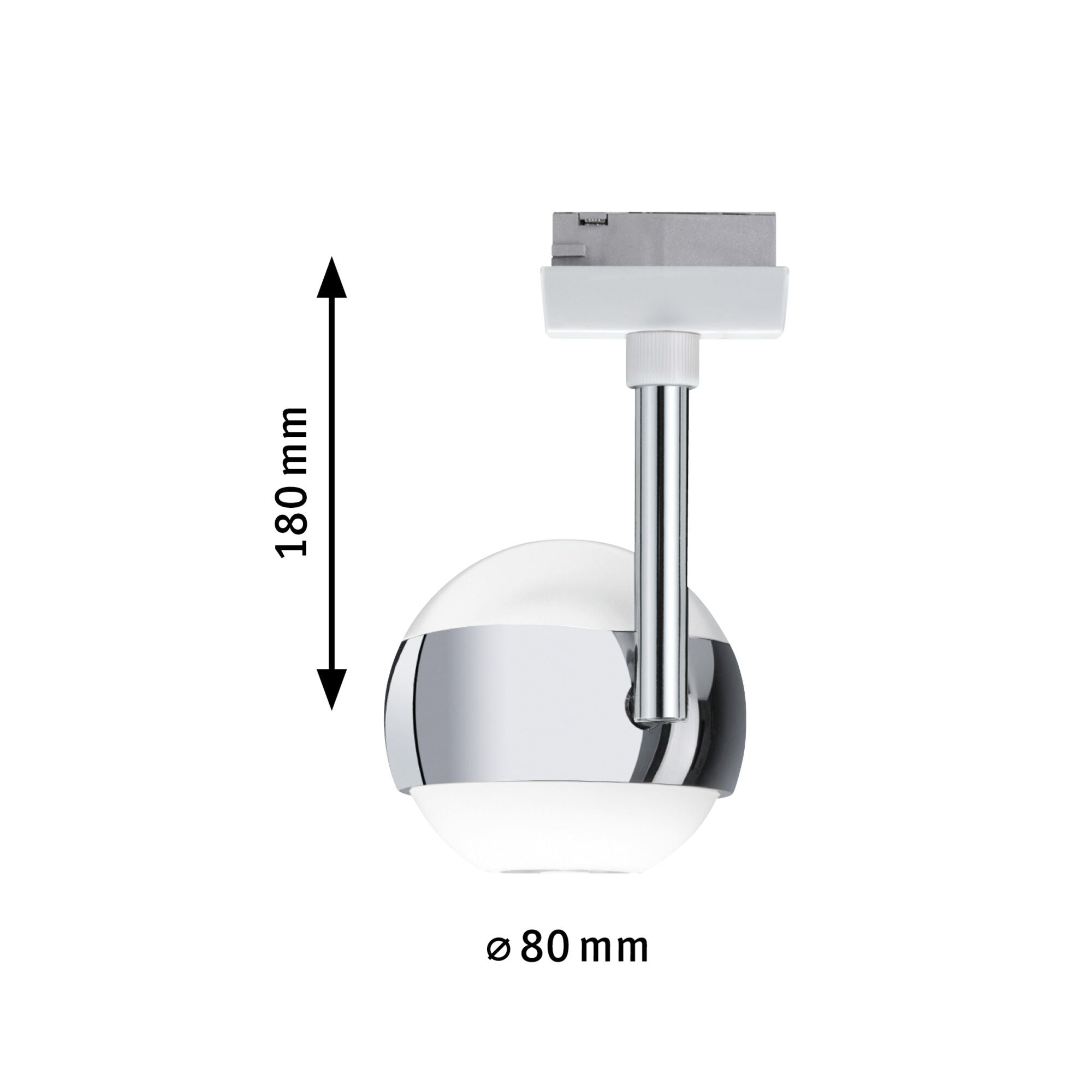 URail LED Schienenspot Capsule II Einzelspot 439lm 6,3W 2700K dimmbar 230V Weiß/Chrom