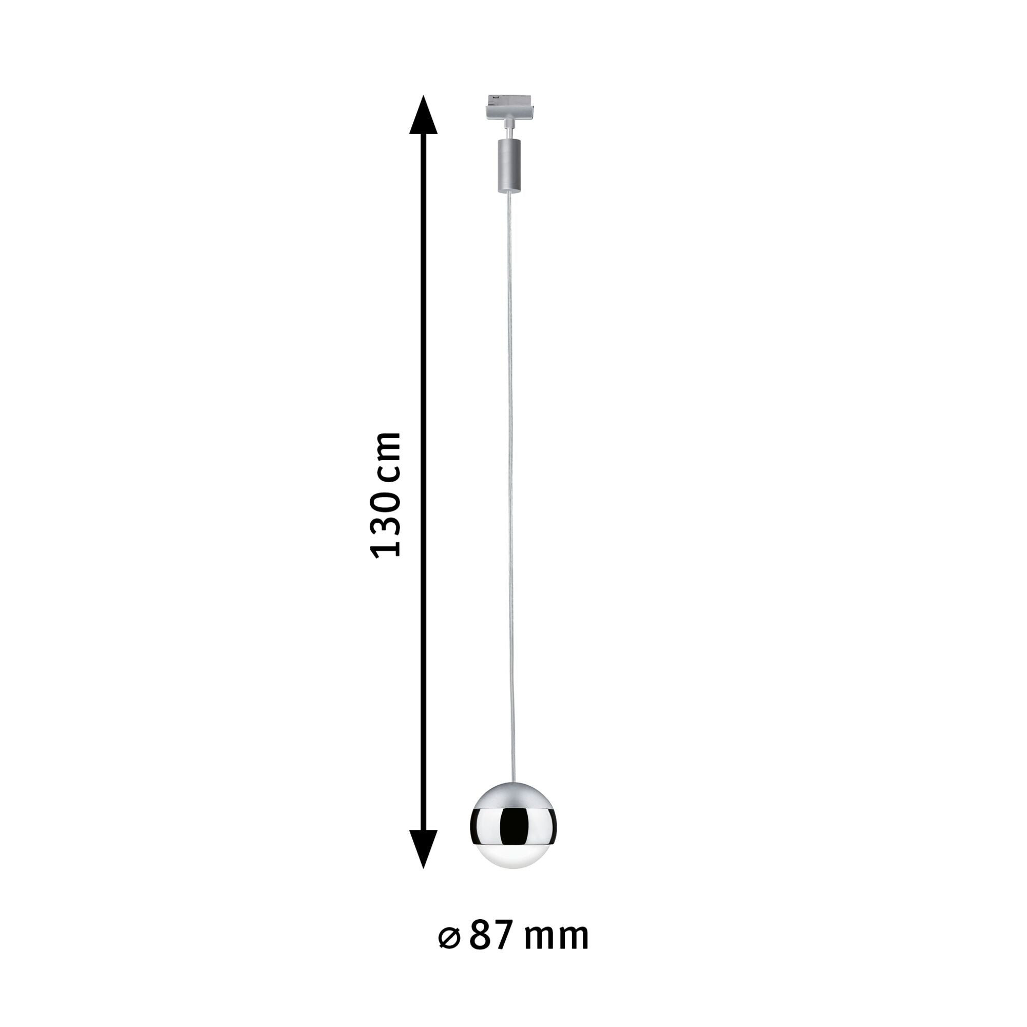 URail LED Pendel Capsule II 439lm 6,3W 2700K dimmbar 230V Chrom matt/Chrom