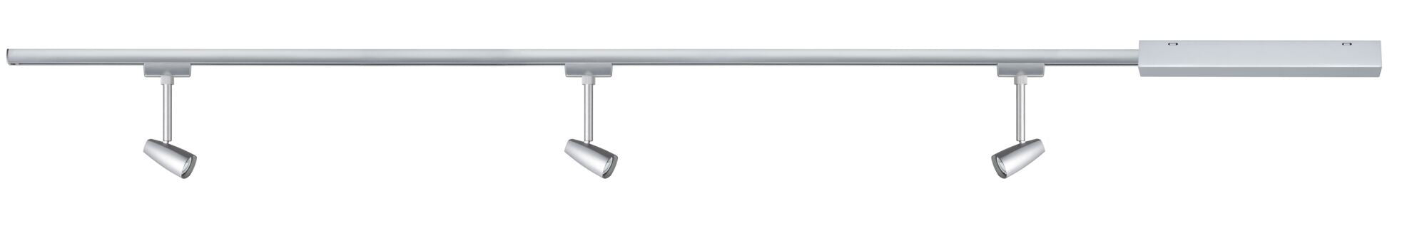 URail Schienenspot Barelli Basisset GU10 max. 3x10W dimmbar 230V Chrom matt/Chrom