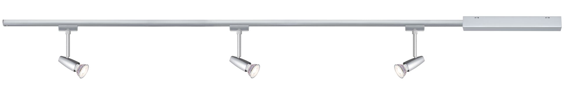 URail Schienenspot Barelli Basisset GU10 max. 3x10W dimmbar 230V Chrom matt/Chrom