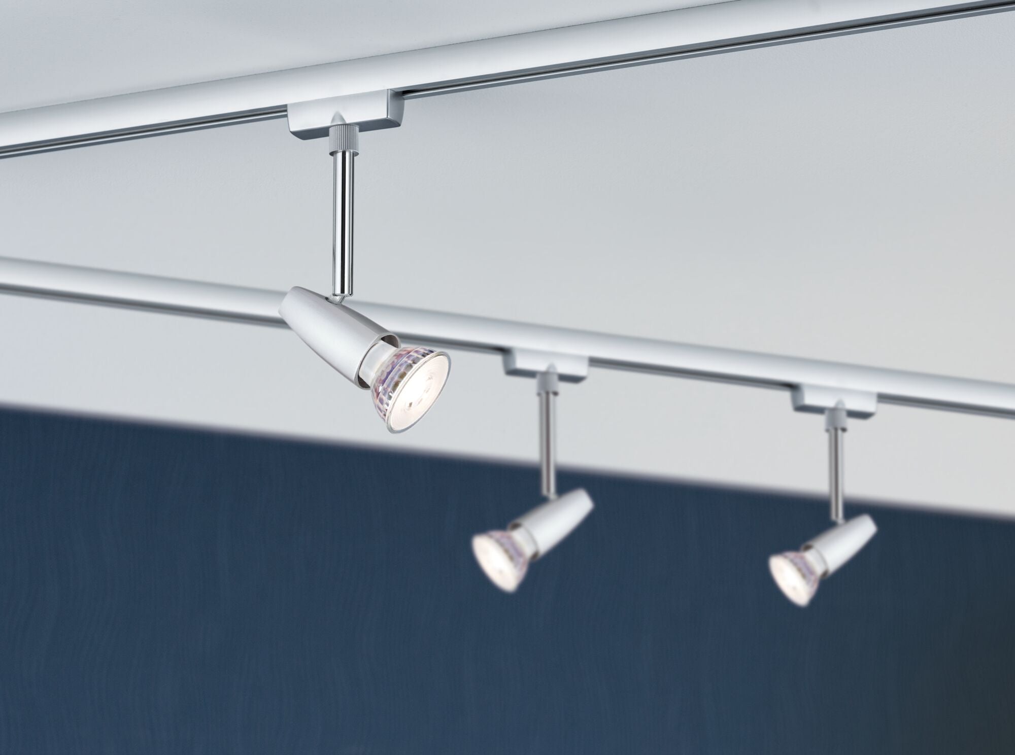 URail Schienenspot Barelli Basisset GU10 max. 3x10W dimmbar 230V Chrom matt/Chrom