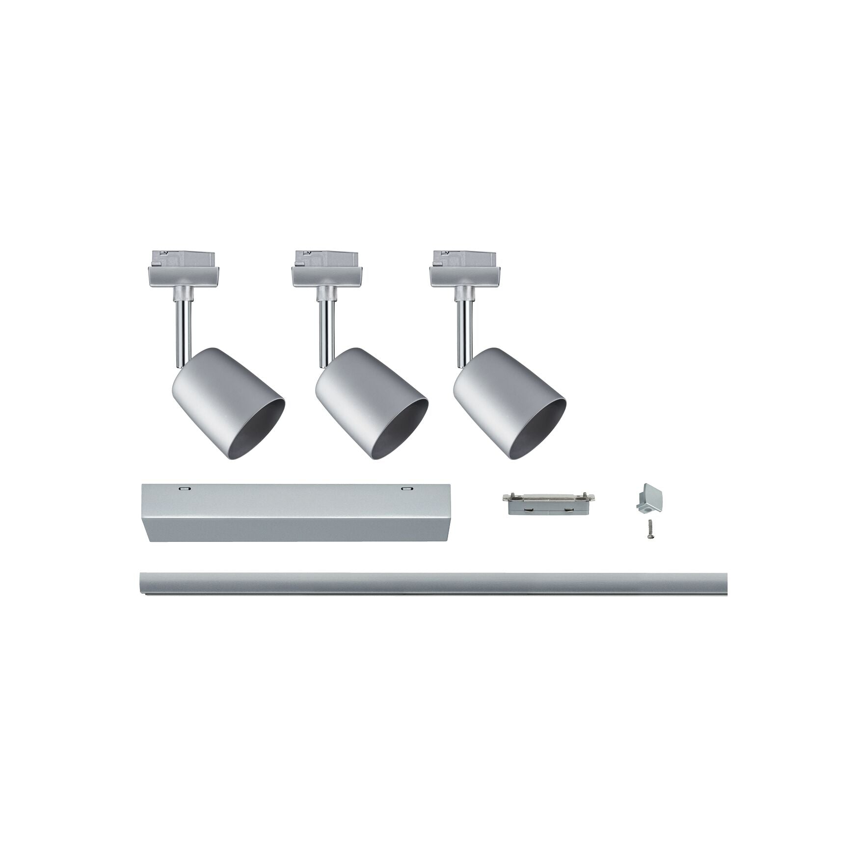 URail Schienenspot Cover Basisset GU10 max. 3x10W dimmbar 230V Chrom matt/Chrom