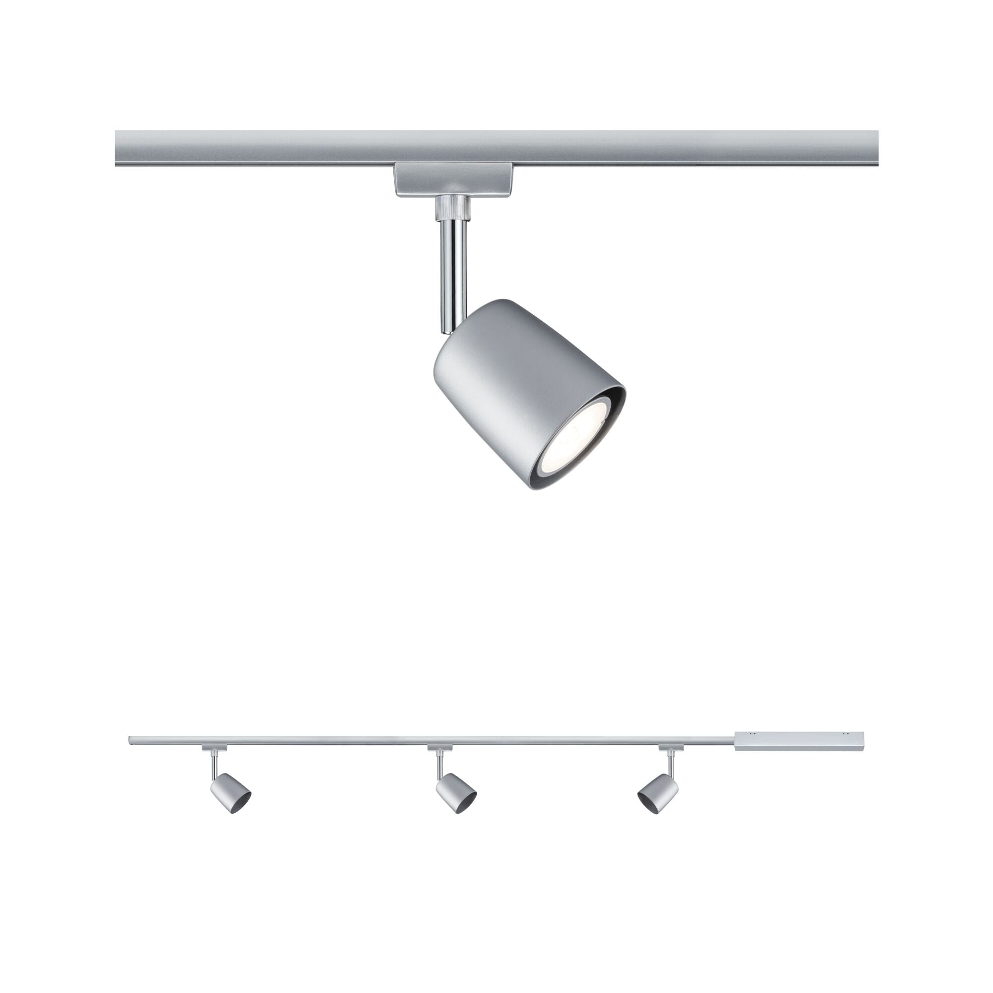 URail Schienenspot Cover Basisset GU10 max. 3x10W dimmbar 230V Chrom matt/Chrom