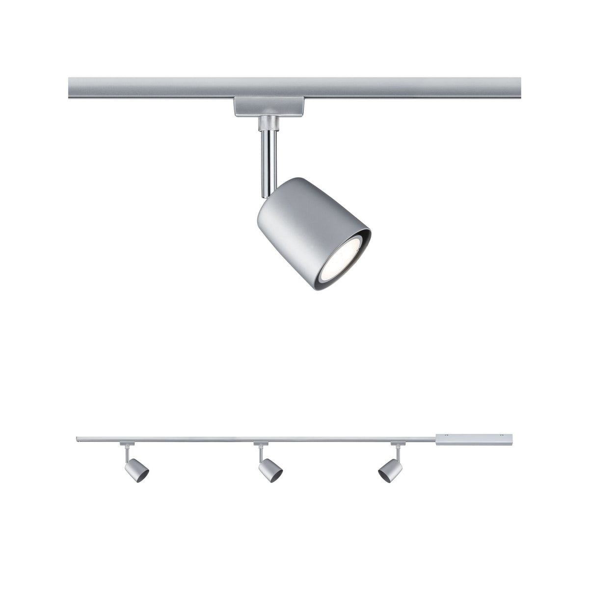 URail Schienenspot Cover Basisset GU10 max. 3x10W dimmbar 230V Chrom matt/Chrom