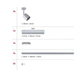 URail Schienenspot Cover Basisset GU10 max. 3x10W dimmbar 230V Chrom matt/Chrom
