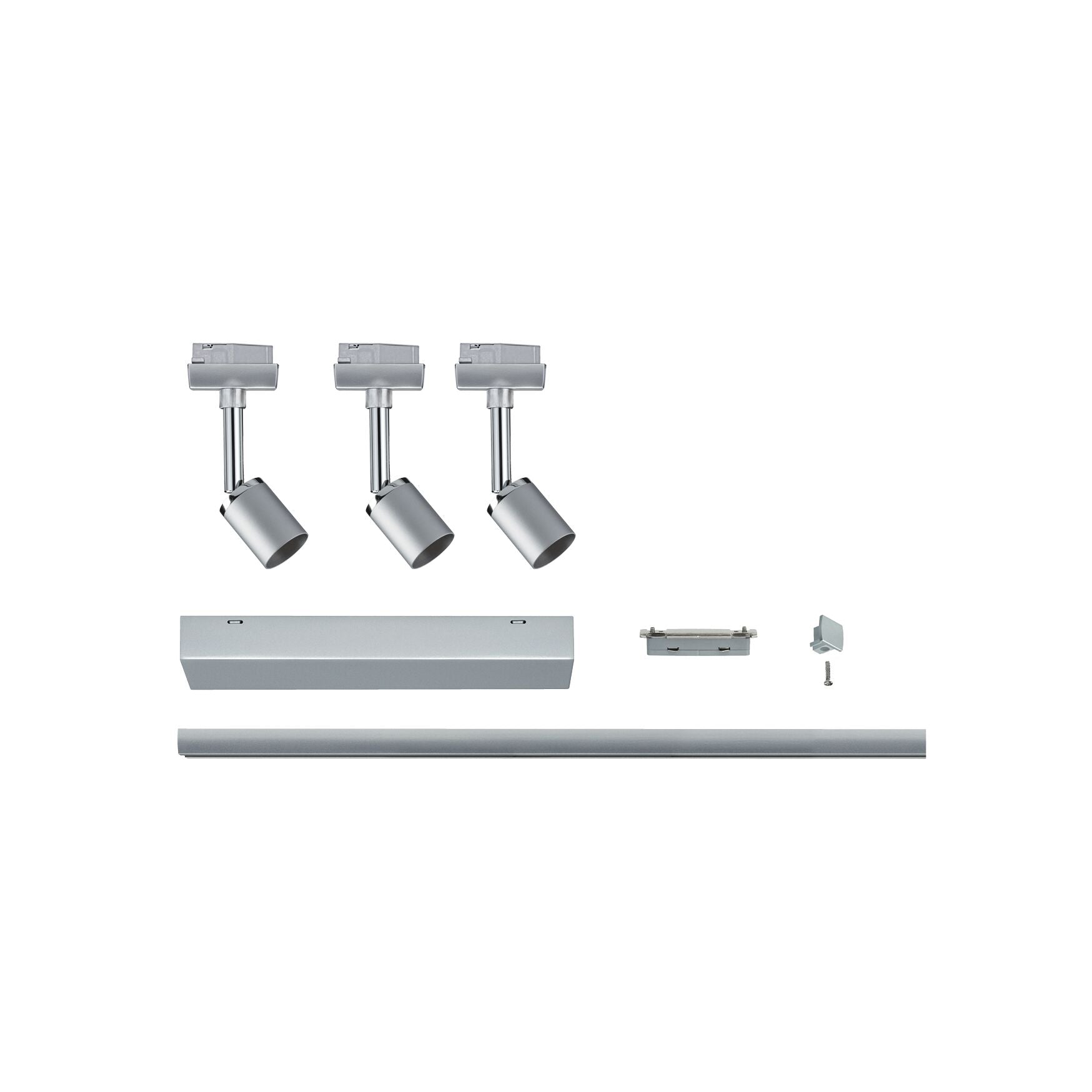 URail Schienenspot Pure II Basisset GU10 max. 3x10W dimmbar 230V Chrom matt/Chrom