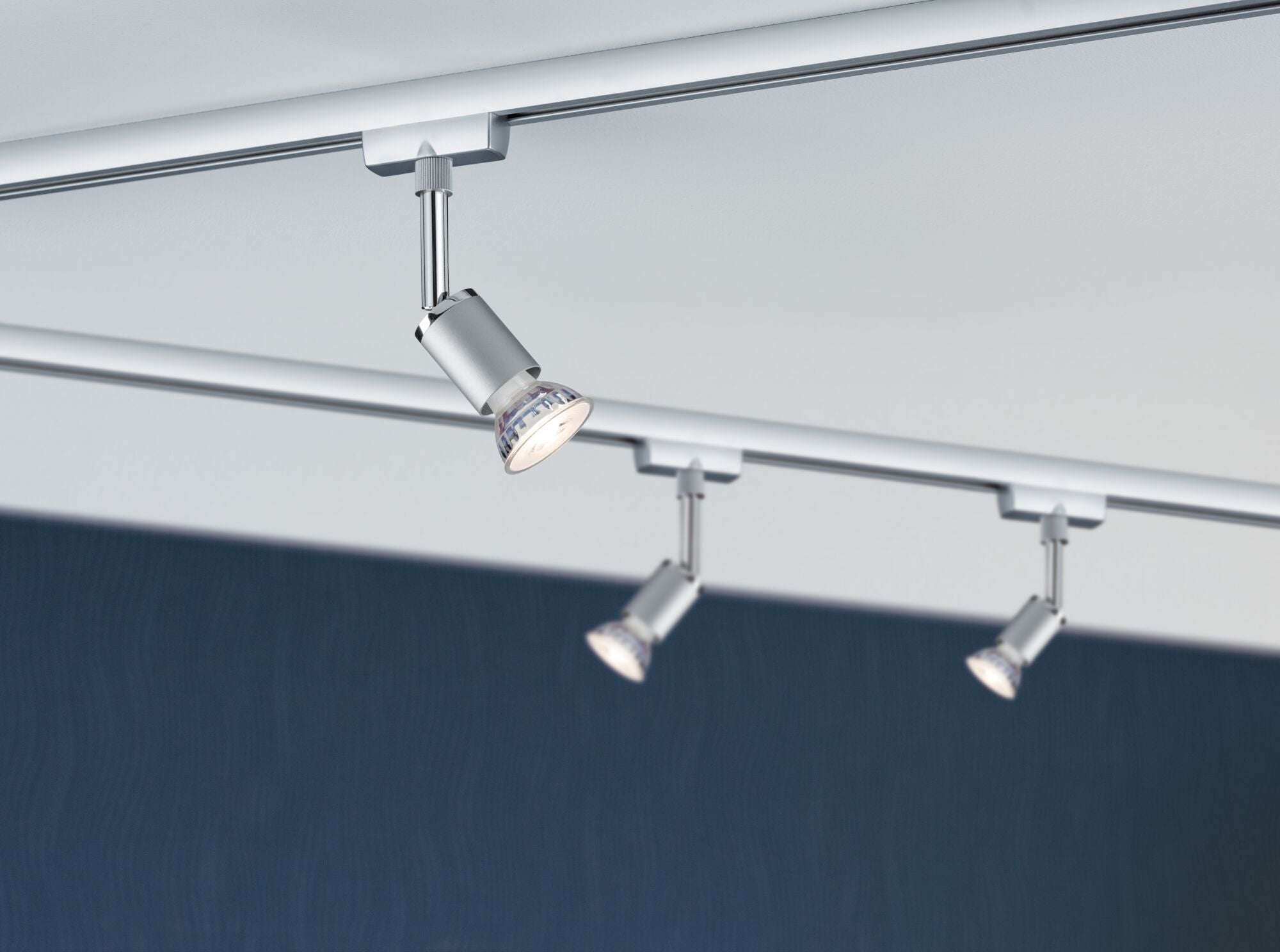 URail Schienenspot Pure II Basisset GU10 max. 3x10W dimmbar 230V Chrom matt/Chrom