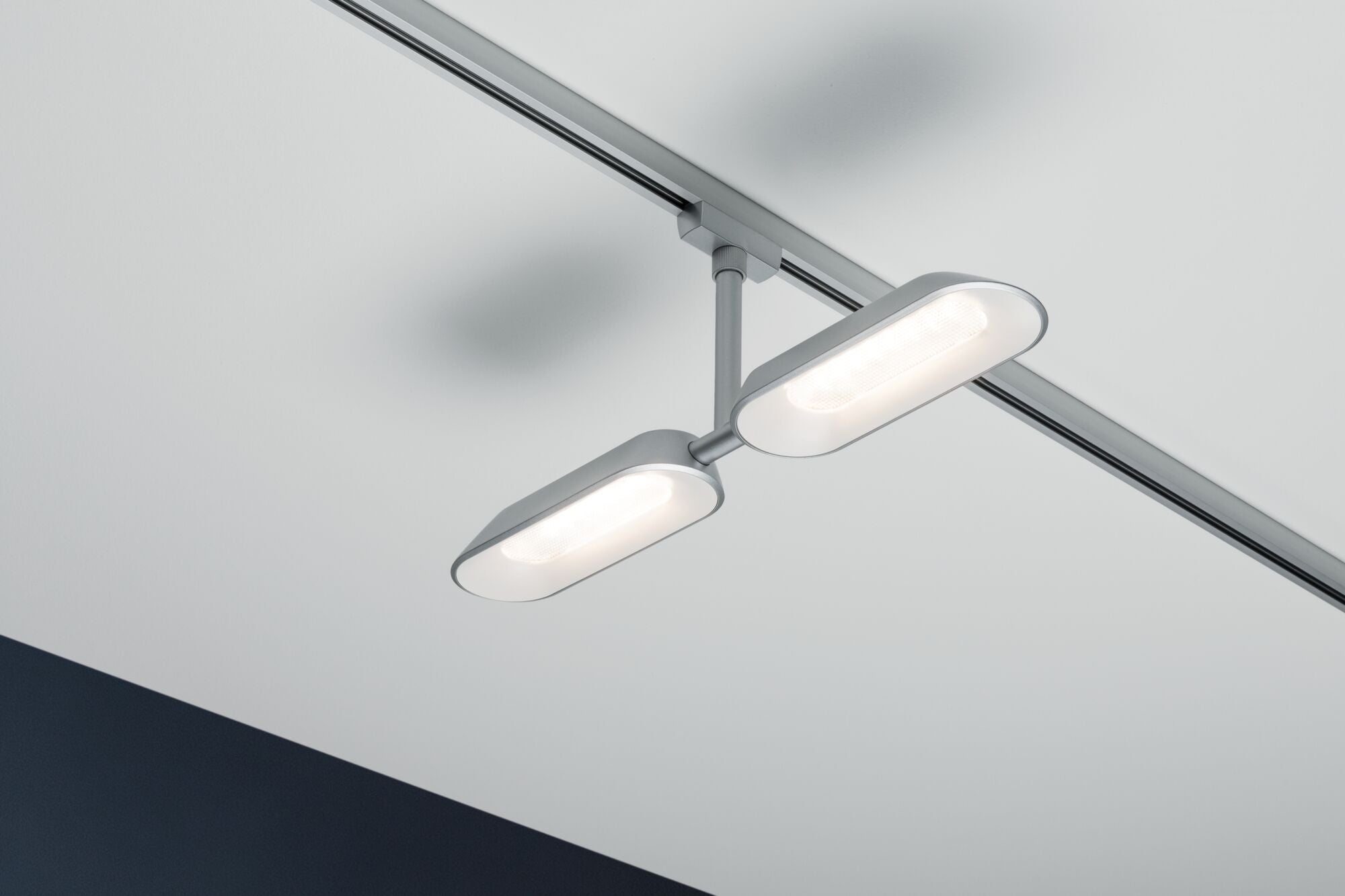 URail LED Schienenspot Dipper Einzelspot 2x650lm 2x8W 2700K dimmbar 230V Chrom matt/Weiß