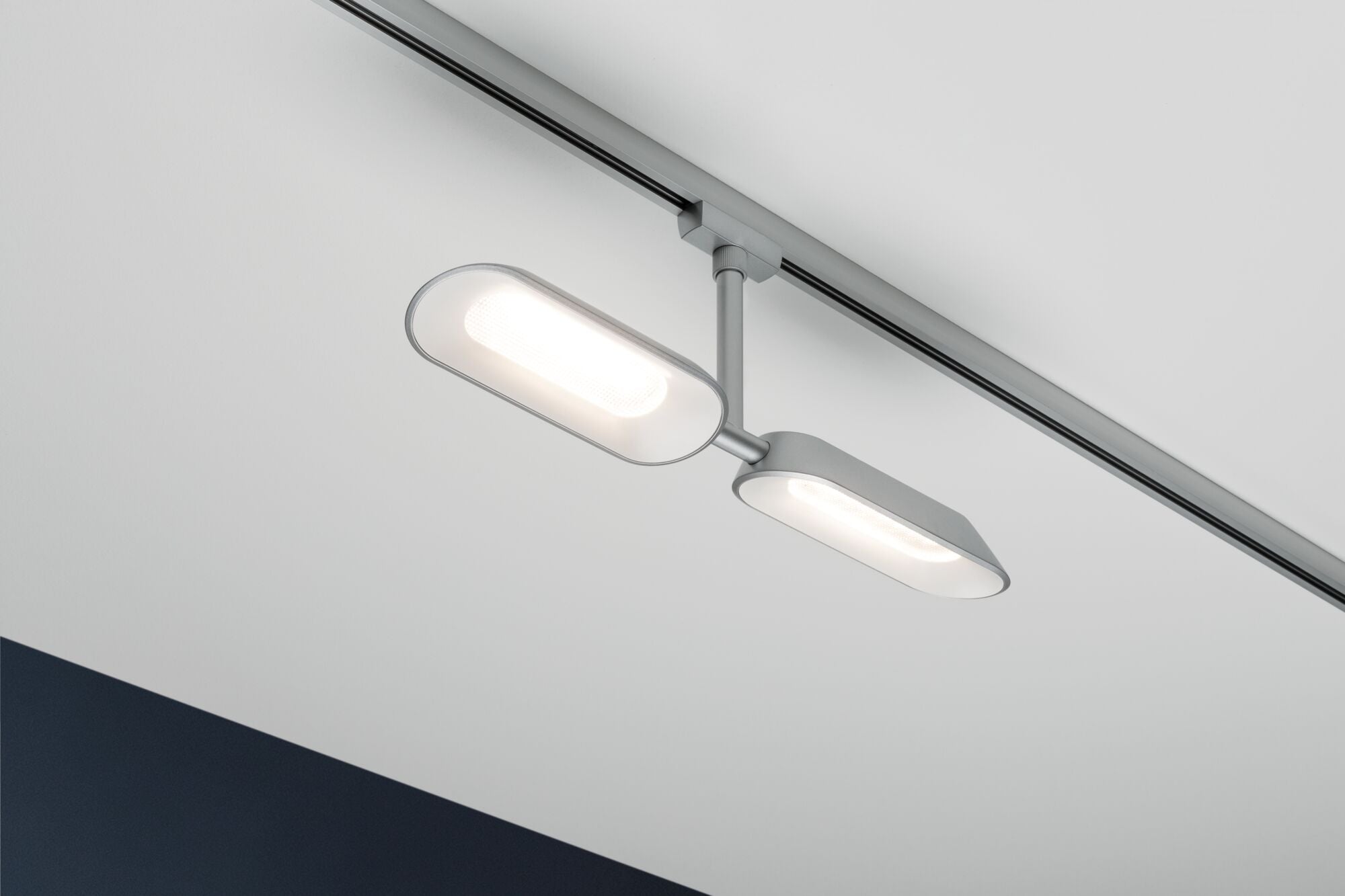 URail LED Schienenspot Dipper Einzelspot 2x650lm 2x8W 2700K dimmbar 230V Chrom matt/Weiß