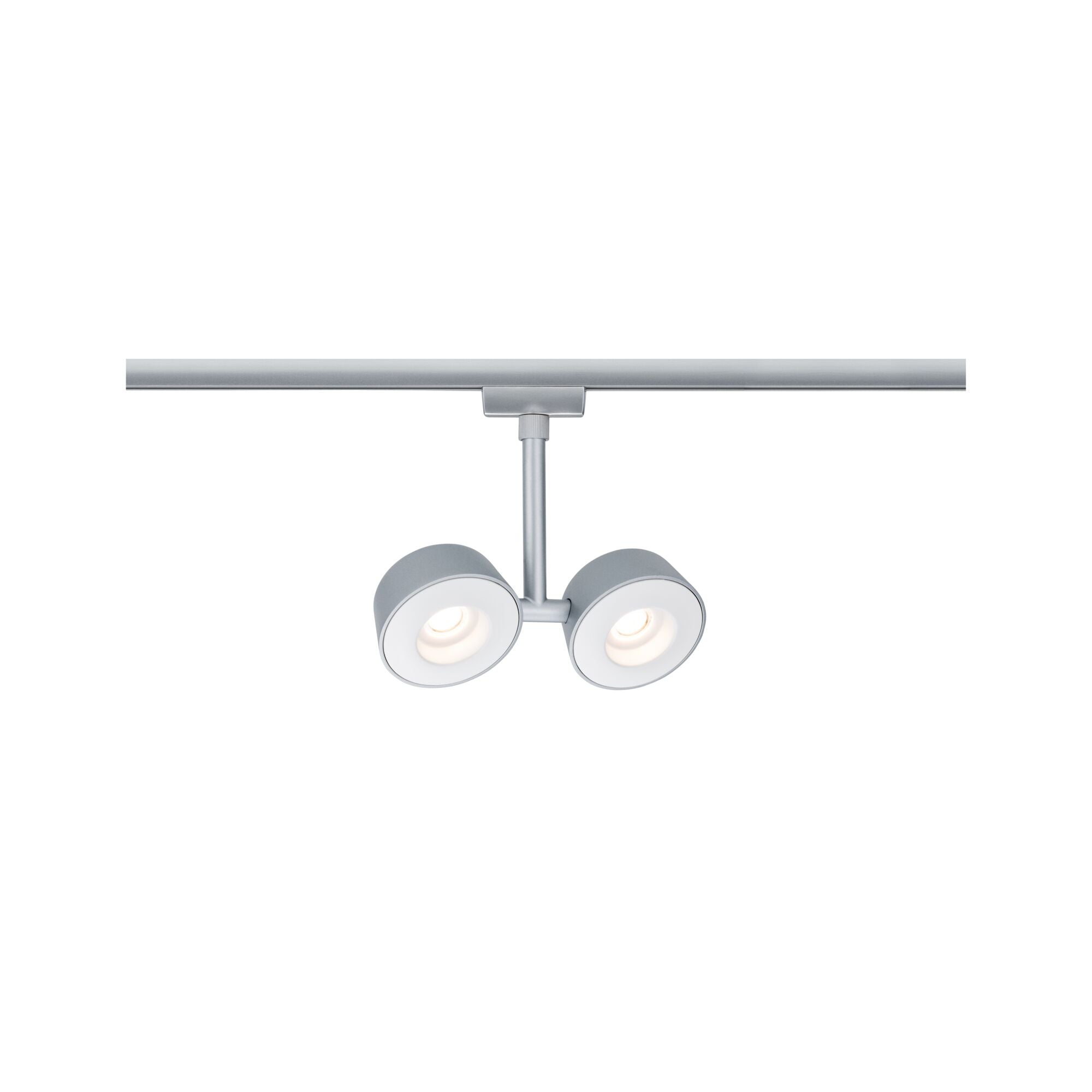 URail LED Schienenspot Pellet Doppelspot 2x350lm 2x6,7W 2700K dimmbar 230V Chrom matt/Weiß