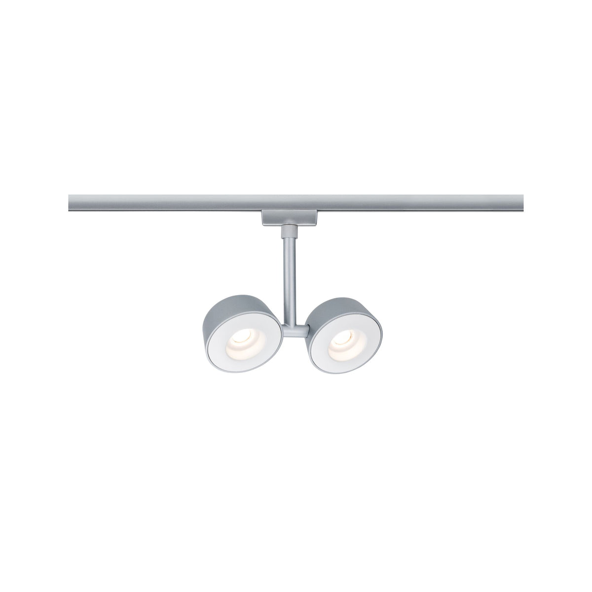 URail LED Schienenspot Pellet Doppelspot 2x350lm 2x6,7W 2700K dimmbar 230V Chrom matt/Weiß